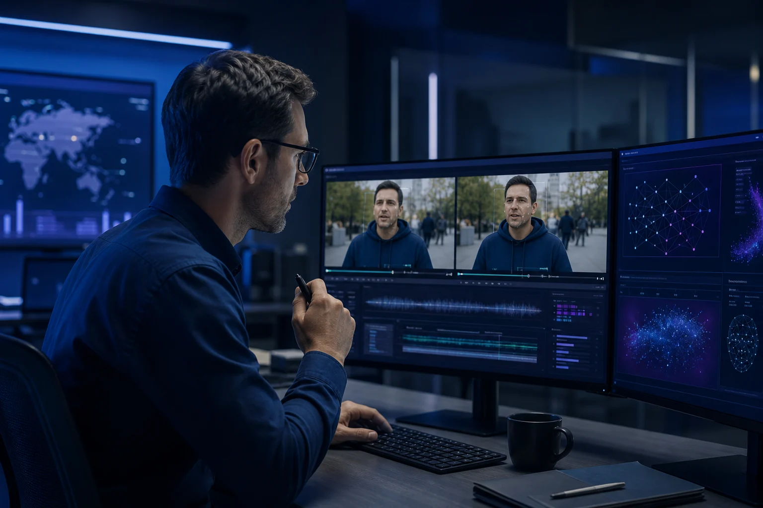 Analityk wykrywający deepfake i manipulację materiałem wideo